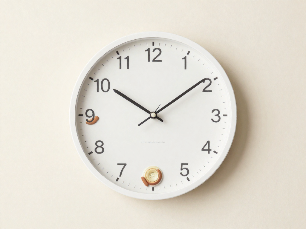 Flat-lay graphic showing the overnight sourdough schedule mapped around a clock